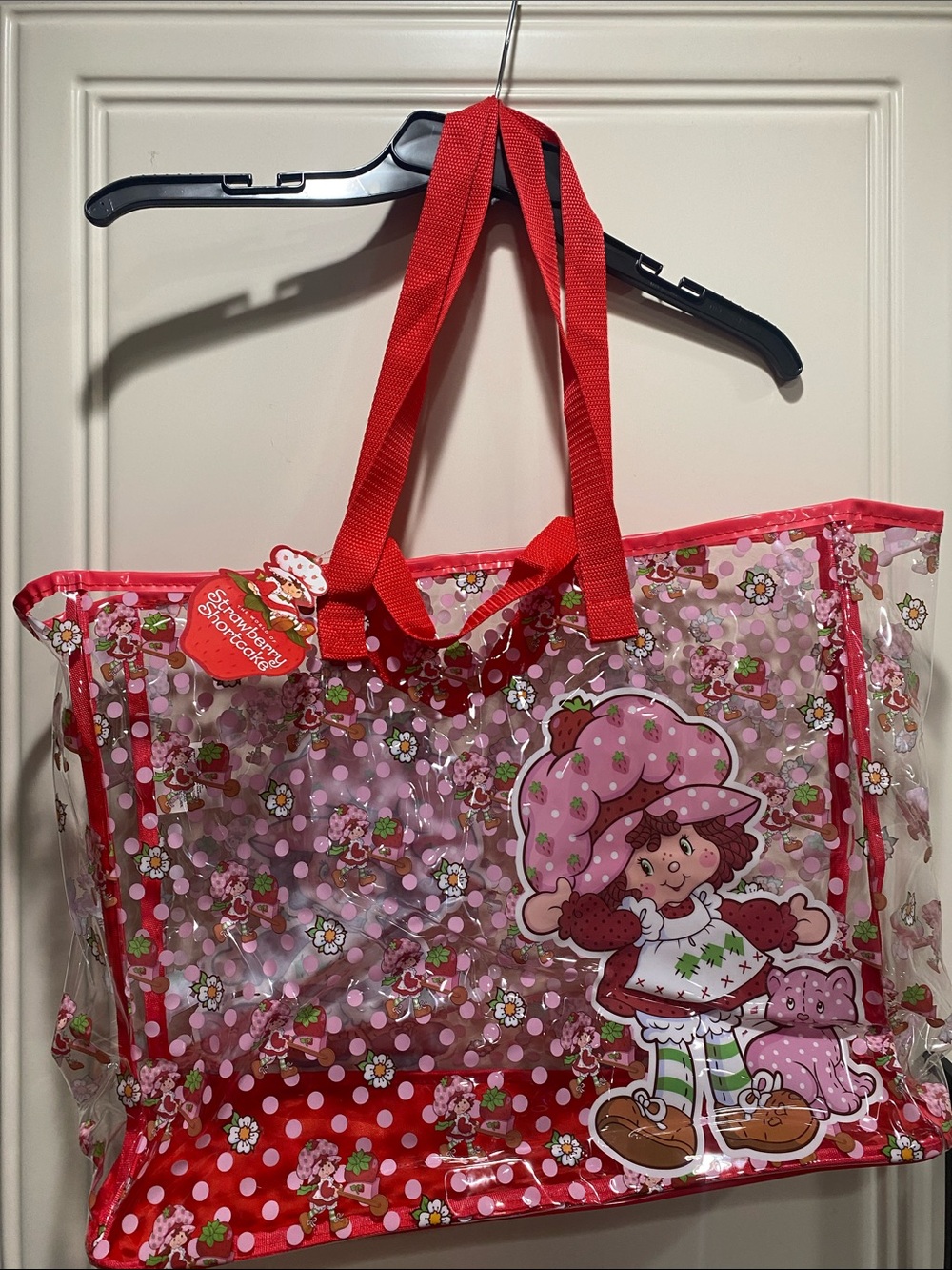 NWT strawberry shortcake pvc clear beach tote bag purse